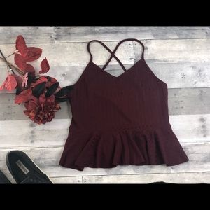 Maroon cami crop tank